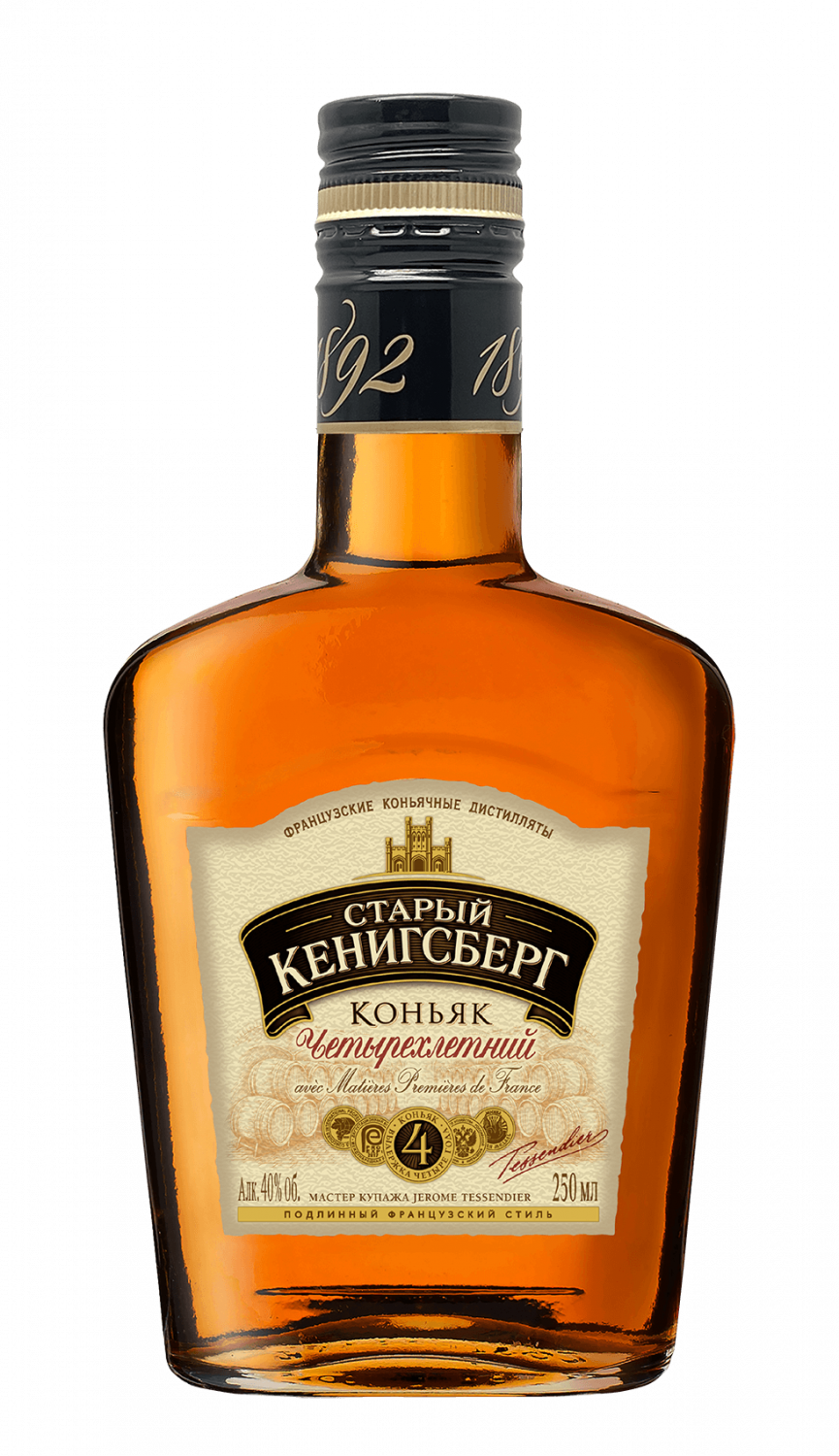 Коньяк Российский  четырехлетний «Старый Кенигсберг» 0,25 л, 40%
